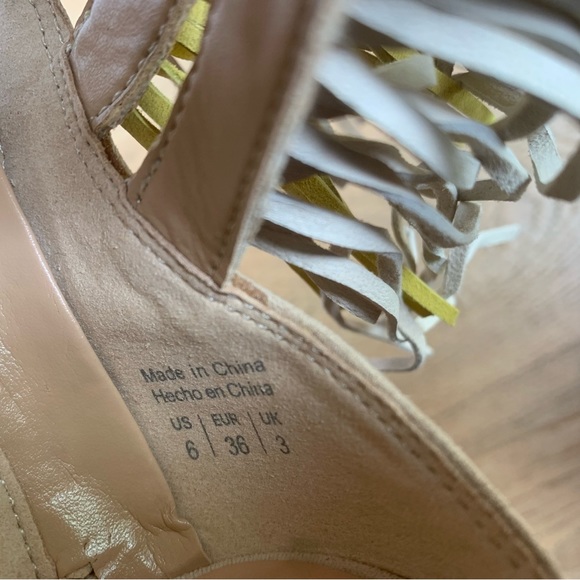 New Aldo Rivamonte Suede Fringe Heels Sandals Sz 6 - Picture 8 of 12